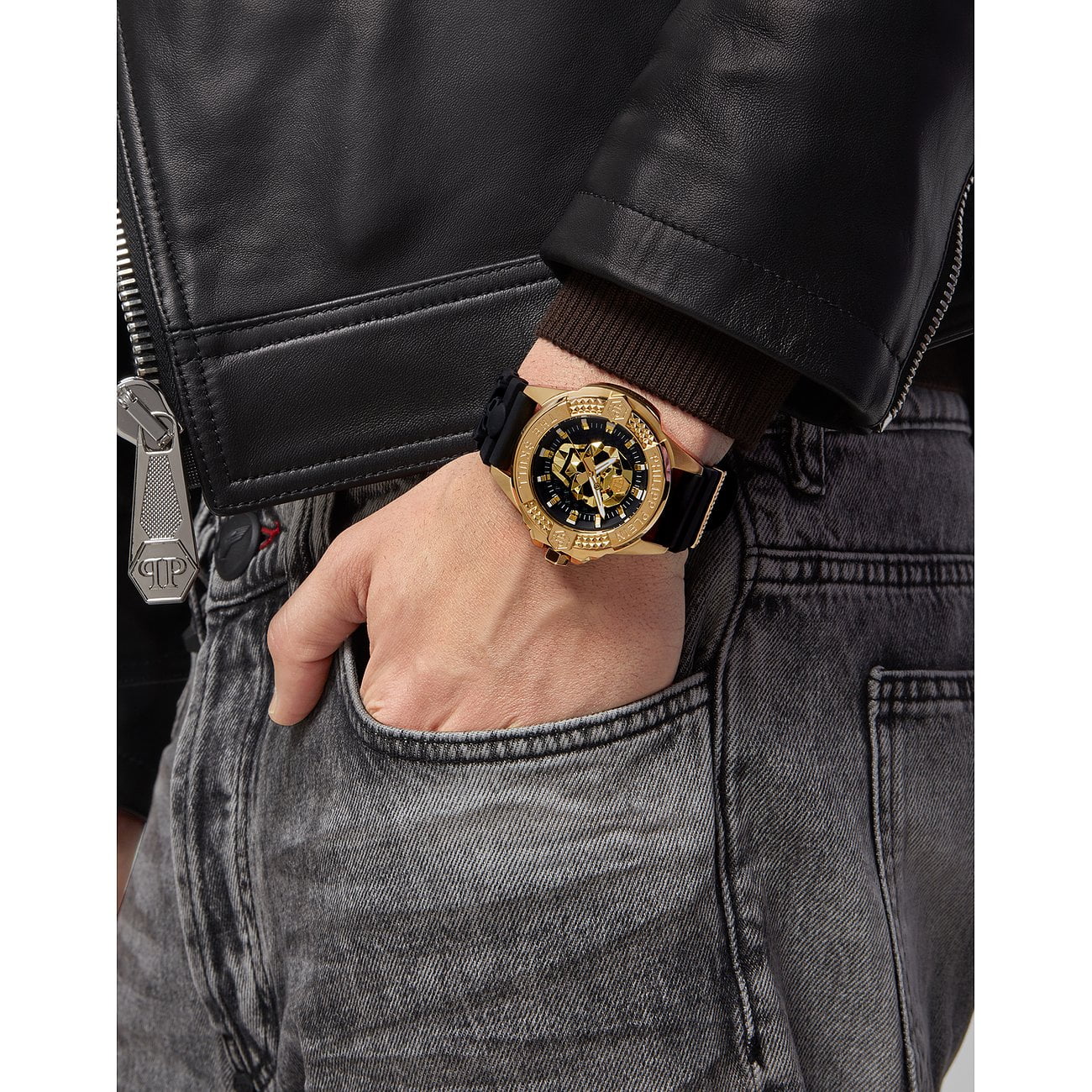PHILIPP PLEIN Montre PHILIPP PLEIN The Skull Homme en Silicone Noir PWAAA0221