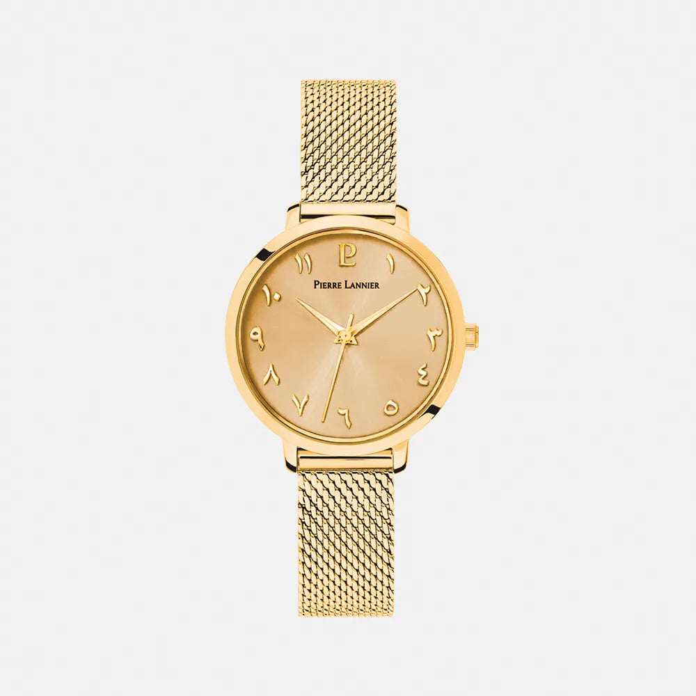 Montre PIERRE LANNIER Femme CHOUQUETTE en Acier Doré 407F542