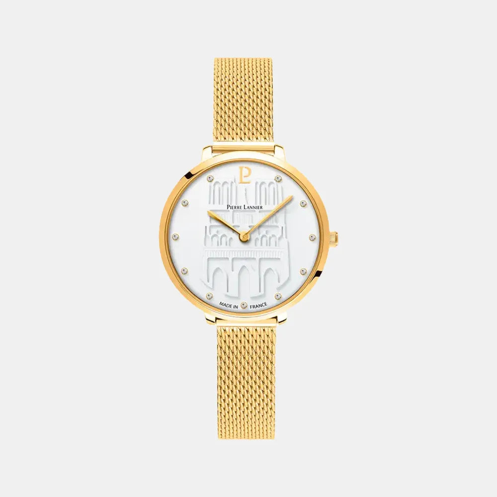 PIERRE LANNIER Montre PIERRE LANNIER Femme Cœur Battant en Acier Milanais Doré 096K502