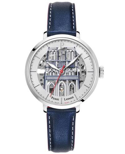 PIERRE LANNIER Montre PIERRE LANNIER Femme Cœur Battant en Cuir Bleu 100J626