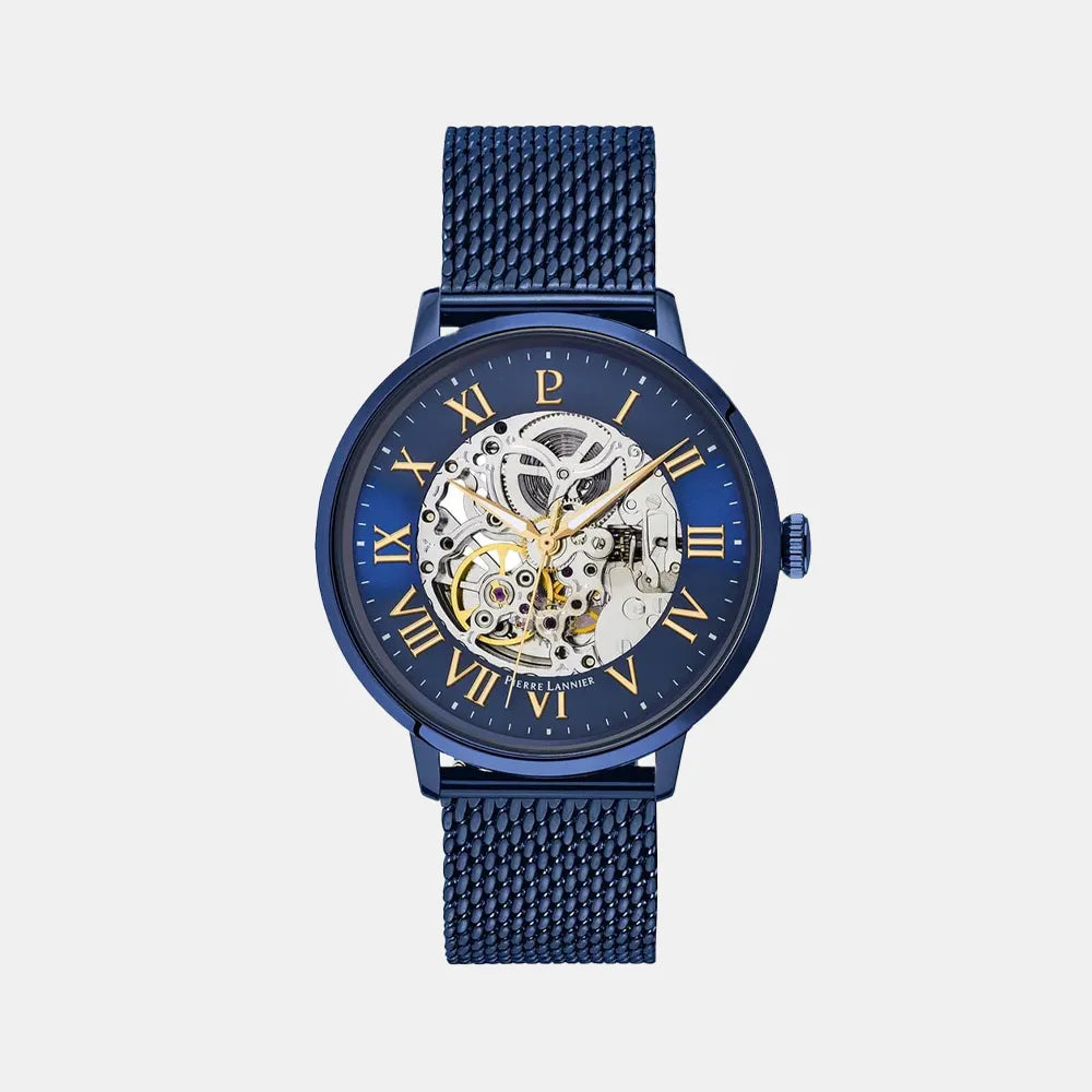 PIERRE LANNIER Montre PIERRE LANNIER Homme Automatic en Acier Milanais Bleu 318B468