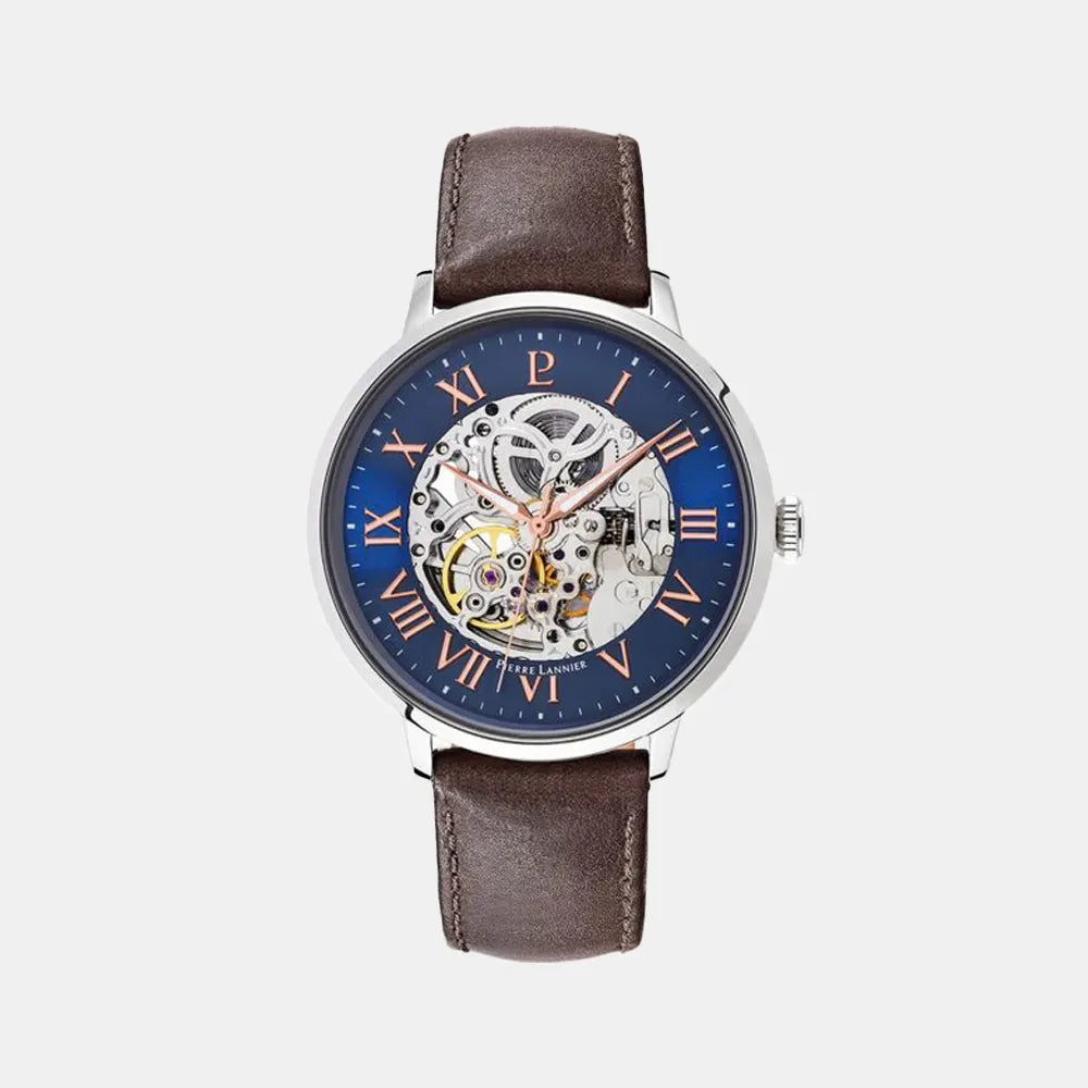 PIERRE LANNIER Montre PIERRE LANNIER Homme Automatic en Cuir Marron 322B164