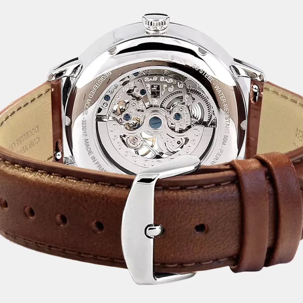 PIERRE LANNIER Montre PIERRE LANNIER Homme Automatic en Cuir Marron 323D174