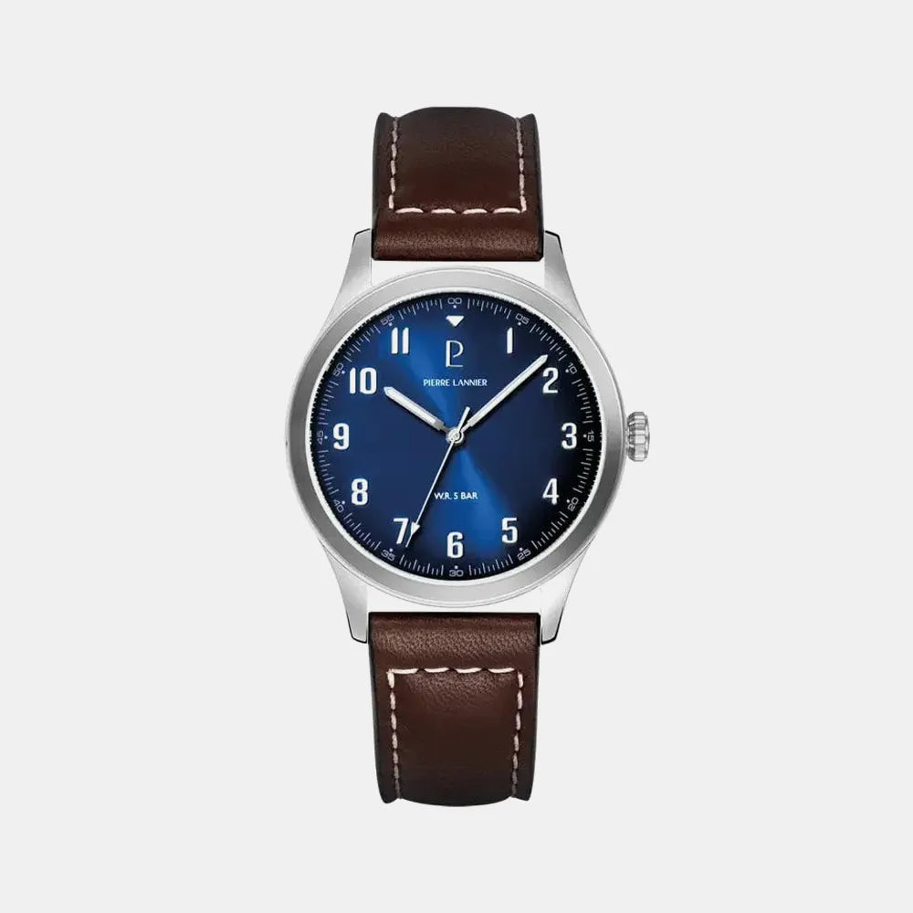 PIERRE LANNIER Montre PIERRE LANNIER Homme Aviateur en Cuir Marron 260G164