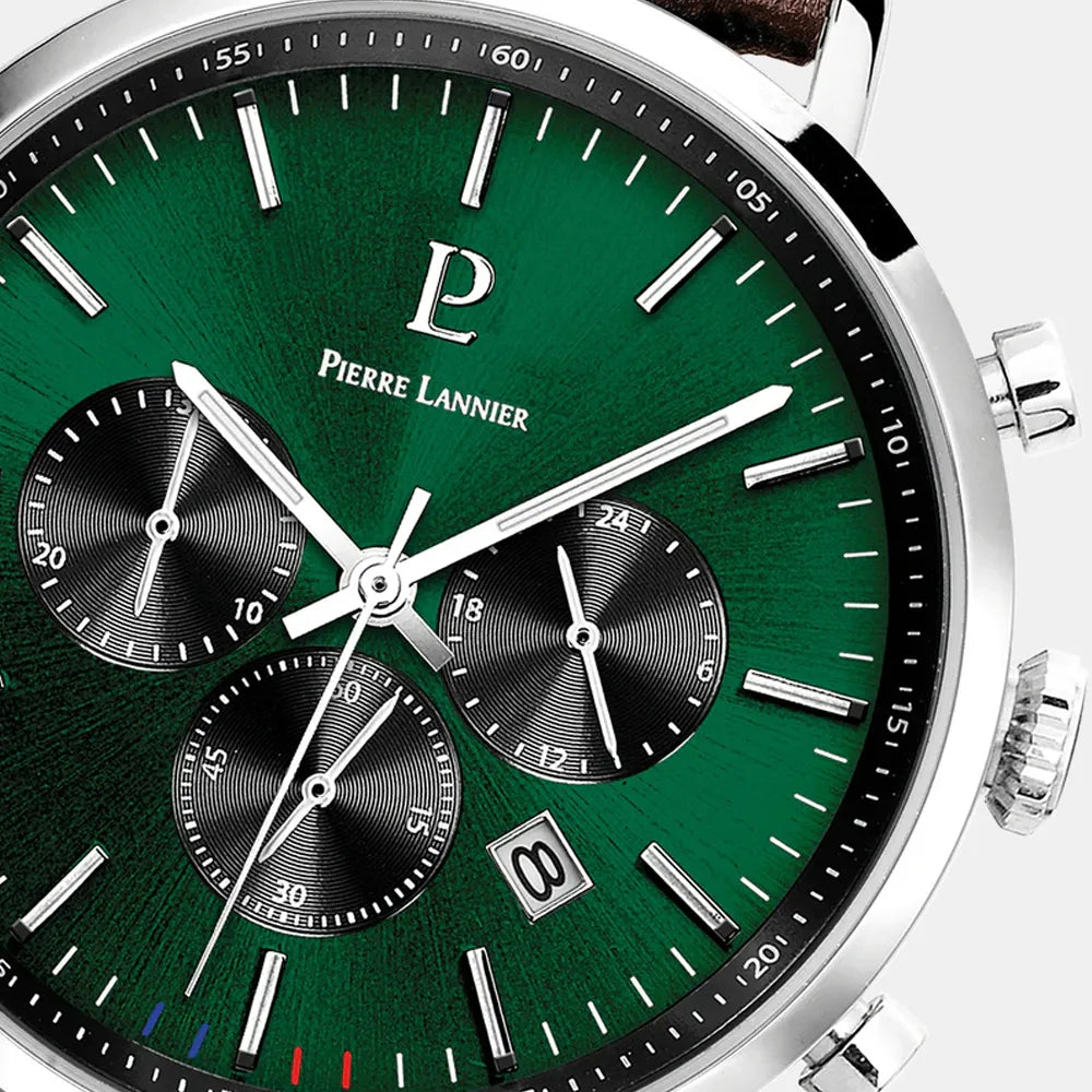 PIERRE LANNIER Montre PIERRE LANNIER Homme Baron Vert Chronographe 219G164