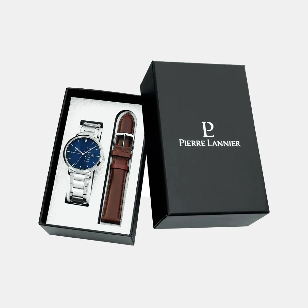 PIERRE LANNIER Montre PIERRE LANNIER Homme Data Coffret Bracelets Interchangeables 392C161