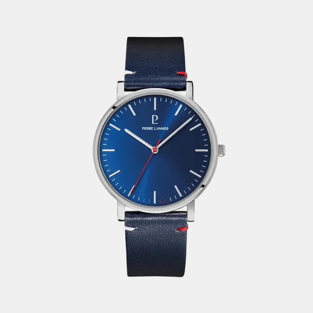 PIERRE LANNIER Montre PIERRE LANNIER Homme Essential en Cuir Bleu 217G166