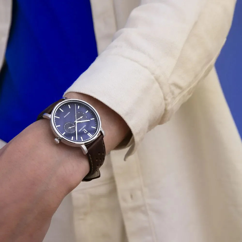 PIERRE LANNIER Montre PIERRE LANNIER Homme Essential en Cuir Marron 206J164