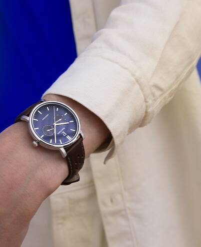 PIERRE LANNIER Montre PIERRE LANNIER Homme Essential en Cuir Marron 206J164