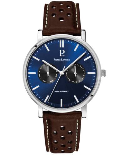 PIERRE LANNIER Montre PIERRE LANNIER Homme Essential en Cuir Marron 206J164