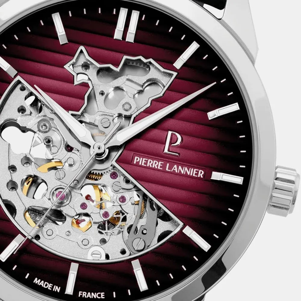 PIERRE LANNIER Montre PIERRE LANNIER Homme Monarck en Cuir Noir 315D153