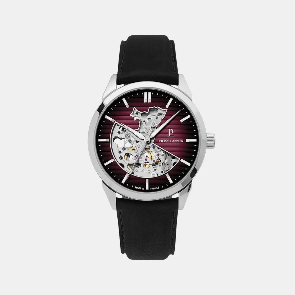PIERRE LANNIER Montre PIERRE LANNIER Homme Monarck en Cuir Noir 315D153