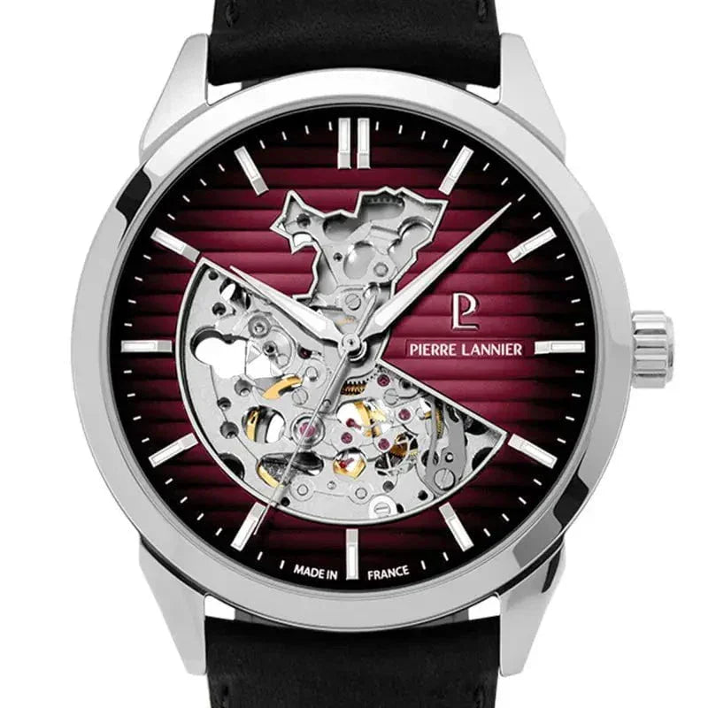 PIERRE LANNIER Montre PIERRE LANNIER Homme Monarck en Cuir Noir 315D153