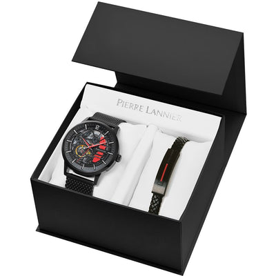 PIERRE LANNIER Montre PIERRE LANNIER Homme Paddock Automatique Coffret Montre et Bijoux 451F439