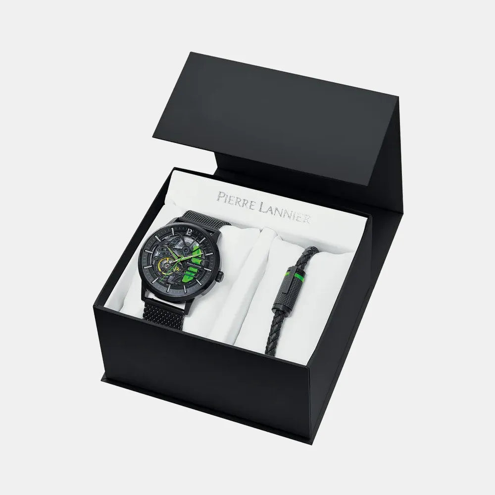PIERRE LANNIER Montre PIERRE LANNIER Homme Paddock Automatique Coffret Montre et Bijoux 451F479