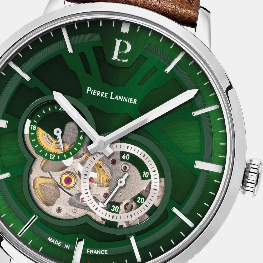 PIERRE LANNIER Montre PIERRE LANNIER Homme Trio Automatique en Cuir 334B174