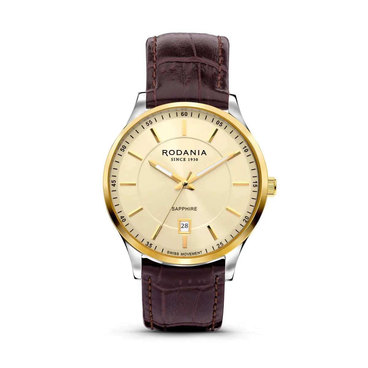 RODANIA Montre RODANIA Homme en Cuir Marron R22078