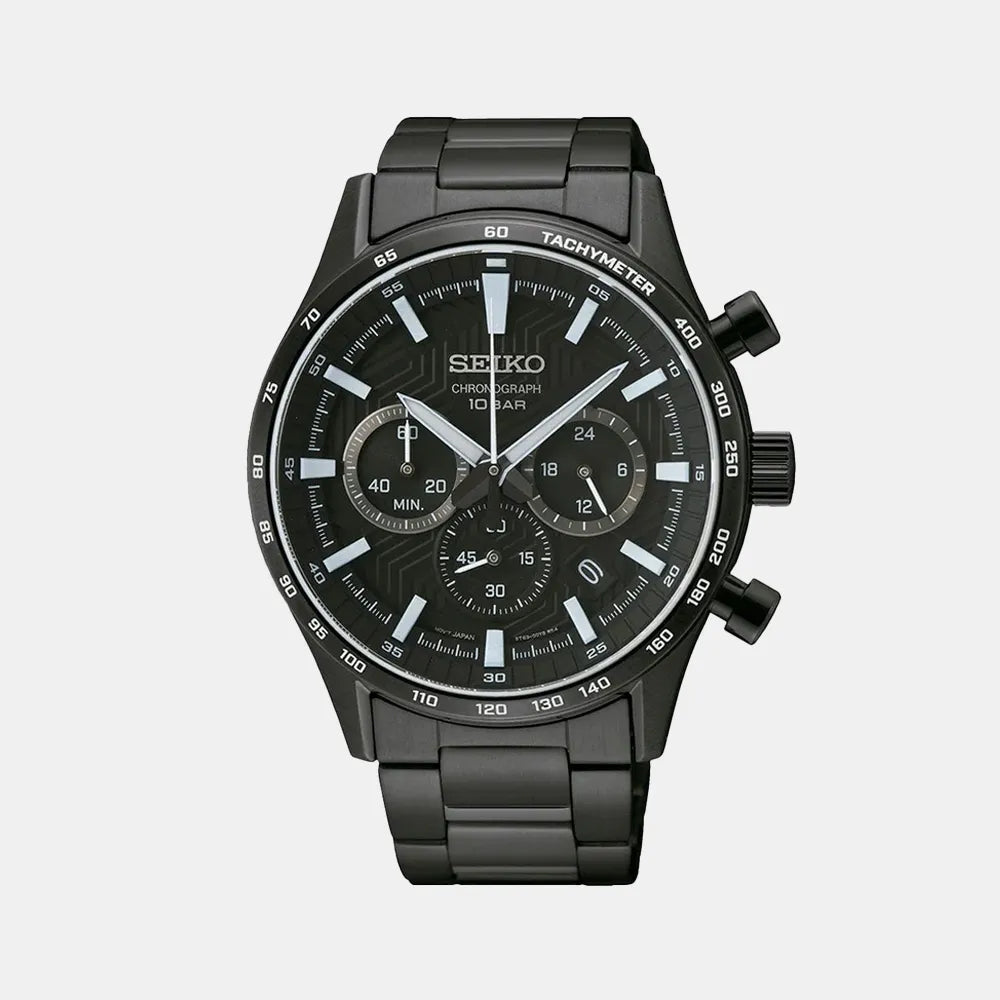 SEIKO MONTRE SEIKO Homme SPORT Chronographe en Acier Noir SSB415P1