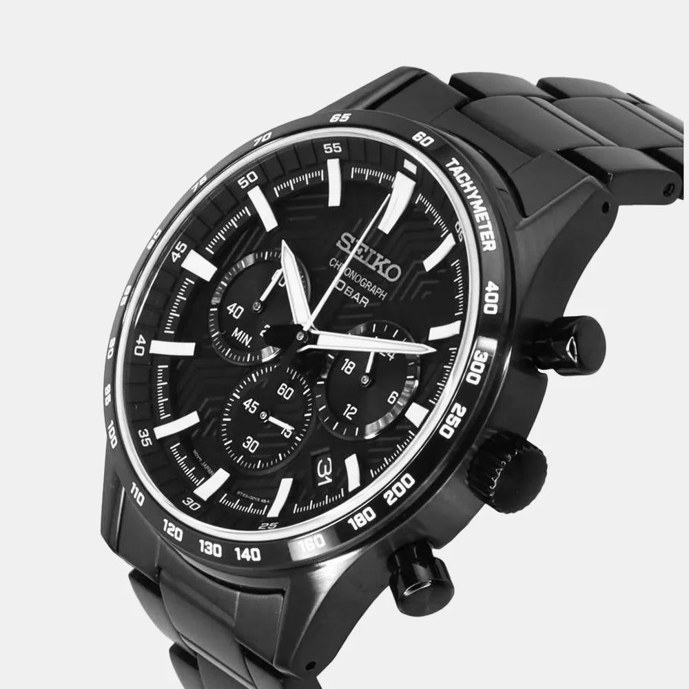 SEIKO MONTRE SEIKO Homme SPORT Chronographe en Acier Noir SSB415P1