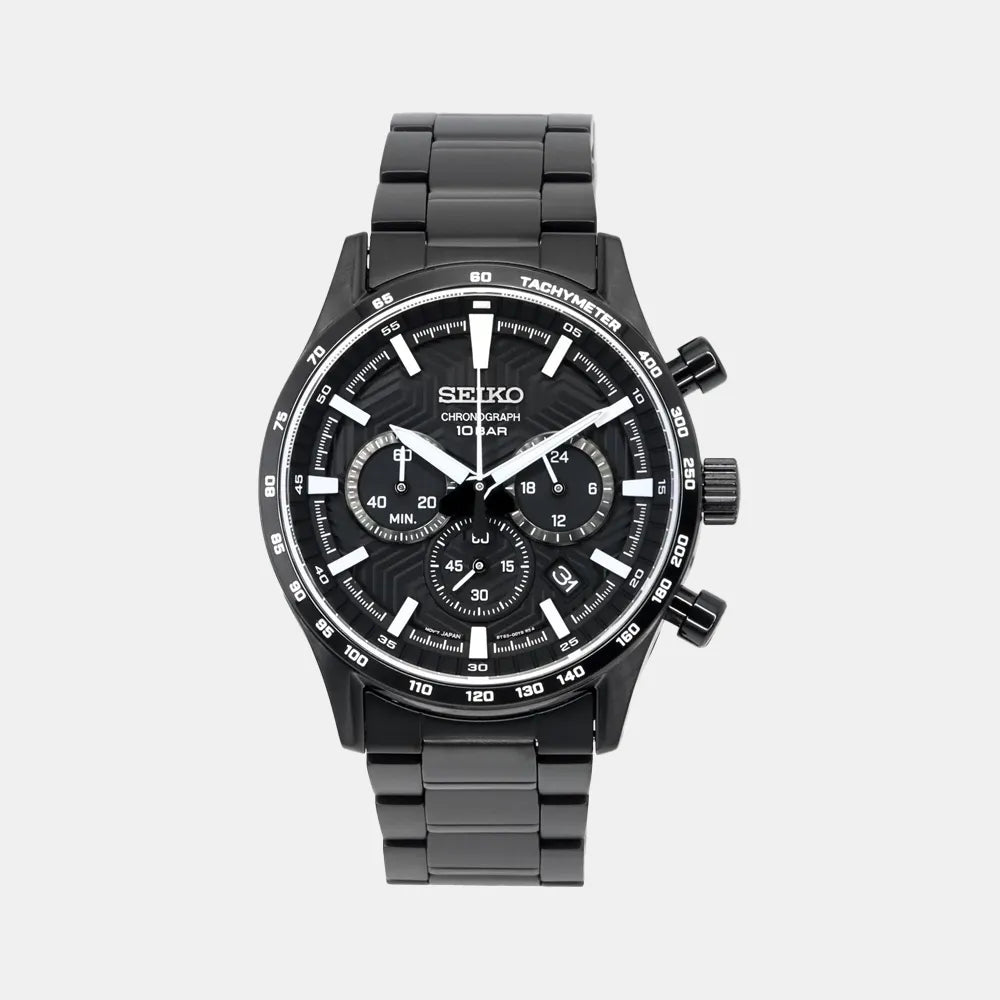 SEIKO MONTRE SEIKO Homme SPORT Chronographe en Acier Noir SSB415P1
