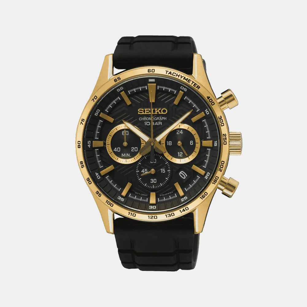 SEIKO Montre SEIKO Homme Sport Chronographe en Silicone Noir SSB446P1