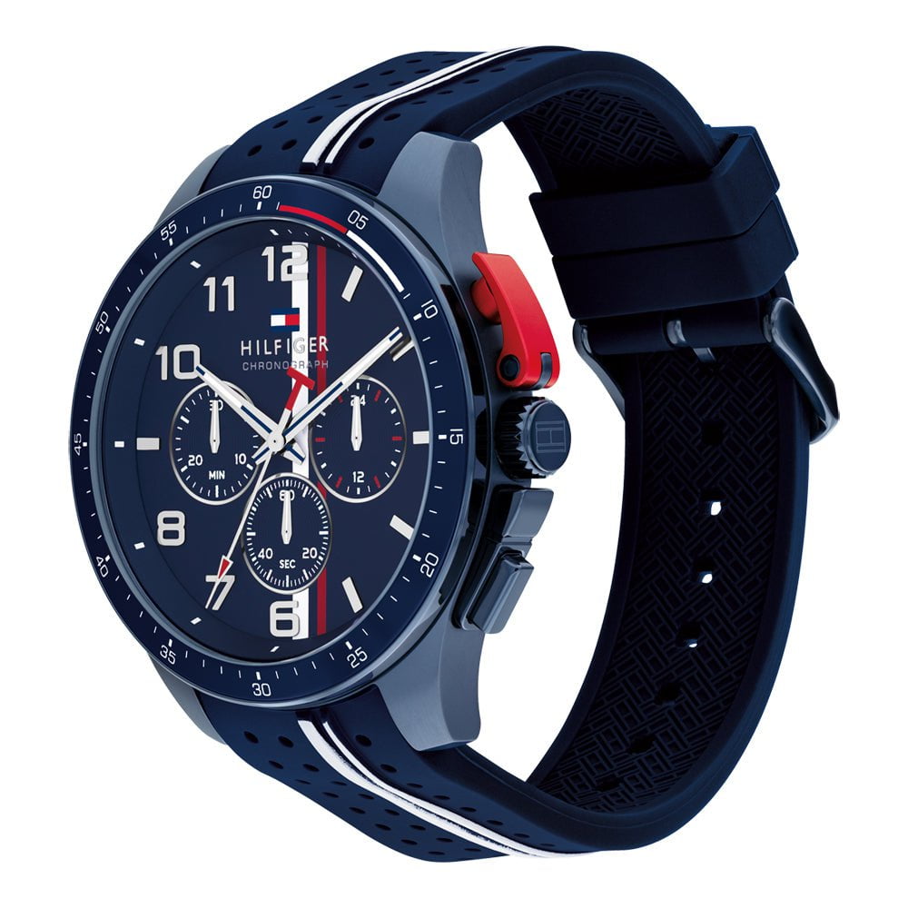 TOMMY HILFIGER Montre TOMMY HILFIGER Homme Bank Chronographe en Silicone 1792169