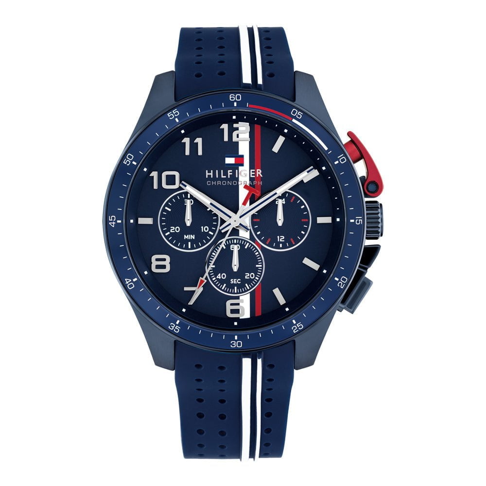 TOMMY HILFIGER Montre TOMMY HILFIGER Homme Bank Chronographe en Silicone 1792169