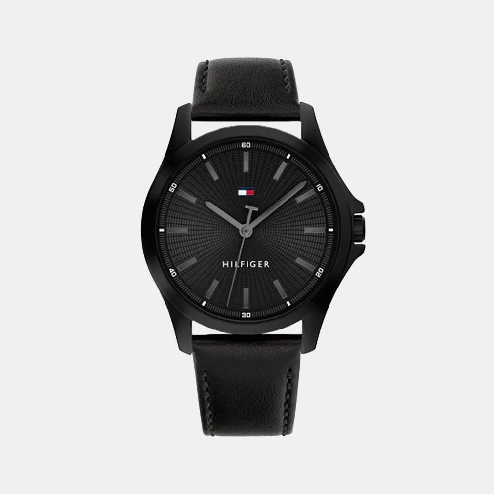 TOMMY HILFIGER Montre TOMMY HILFIGER Homme Bruce en Cuir Noir 1792190