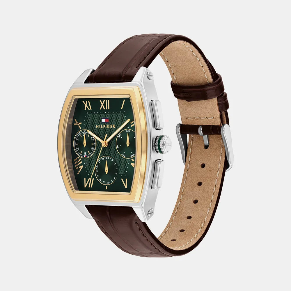 TOMMY HILFIGER Montre TOMMY HILFIGER Homme en Cuir Marron 1710762
