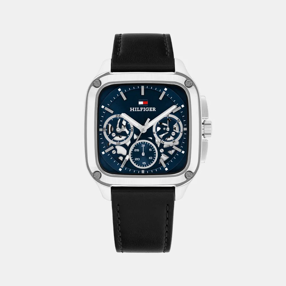 TOMMY HILFIGER Montre TOMMY HILFIGER Homme HERAL en Cuir Noir 1710756