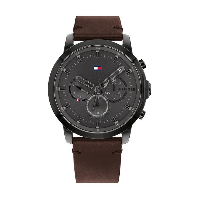 TOMMY HILFIGER Montre TOMMY HILFIGER Homme Jameson Chronographe en Cuir Marron 1791799