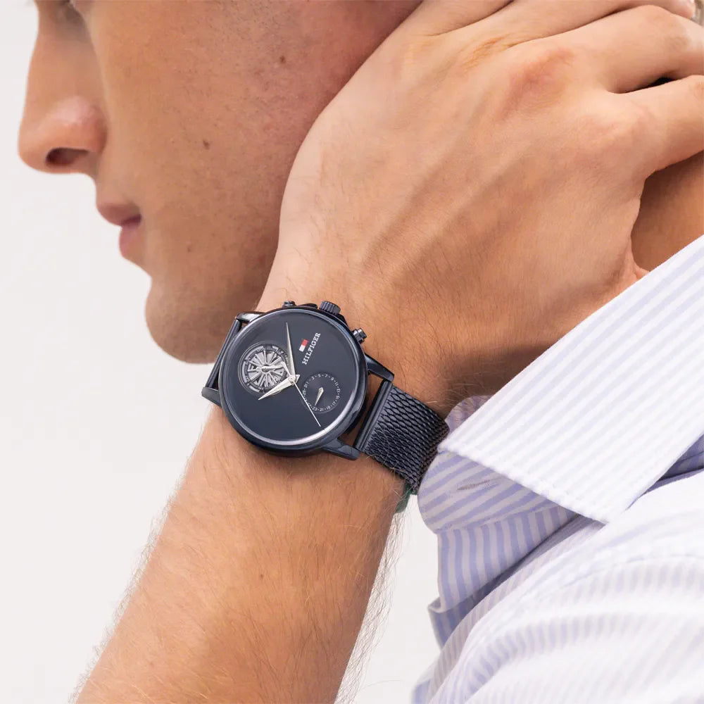 TOMMY HILFIGER Montre TOMMY HILFIGER Homme Stewart en Acier Bleu 1710750