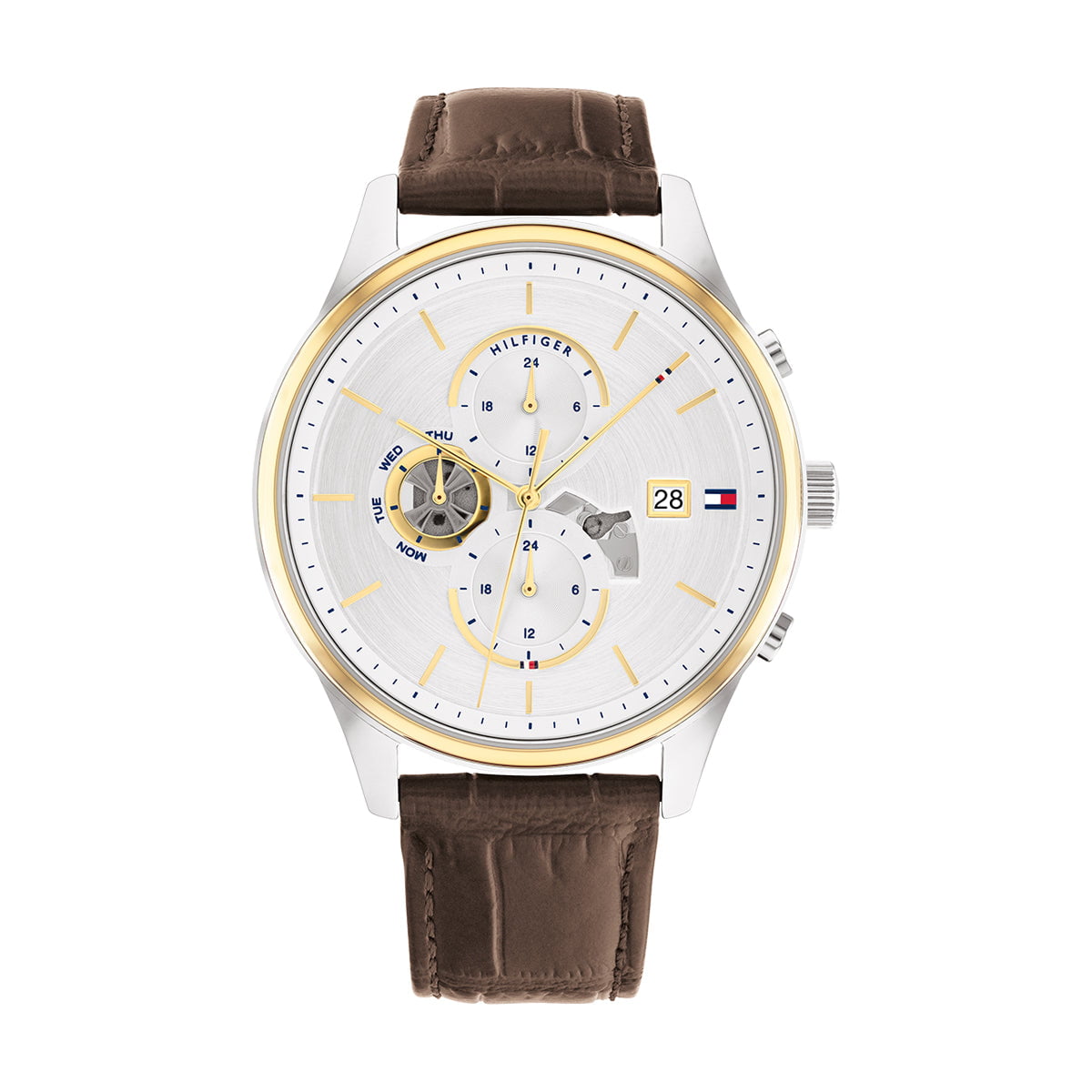 TOMMY HILFIGER Montre TOMMY HILFIGER Homme Weston en Cuir Marron 1710501