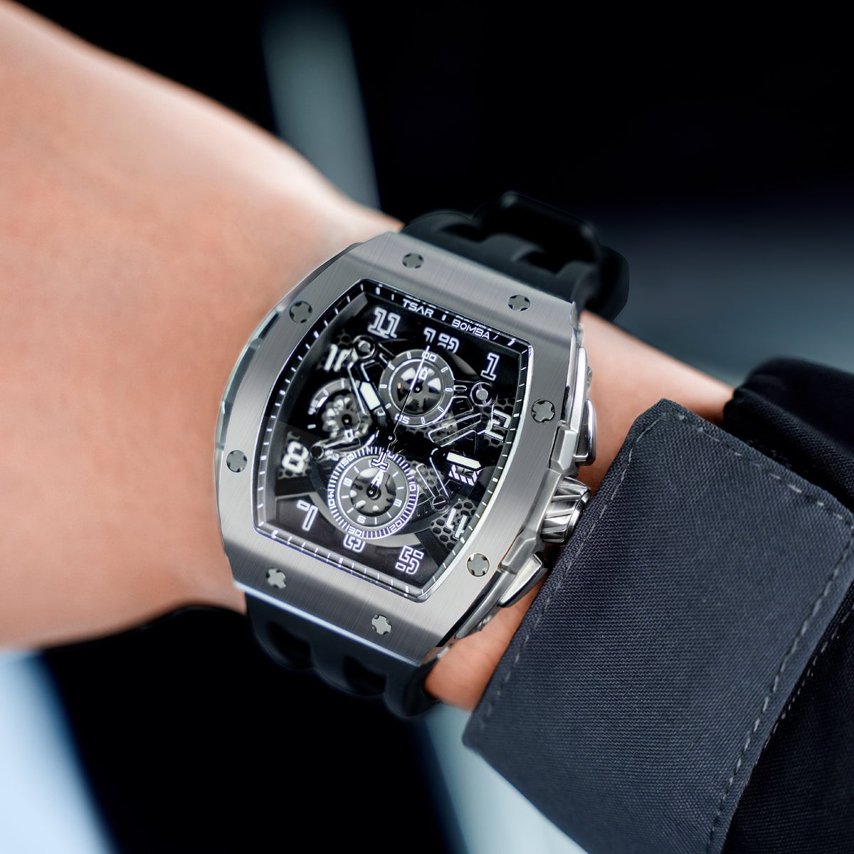 TSAR BOMBA Montre TSAR BOMBA Homme Elemental en Silicone Noir TB8211Q01