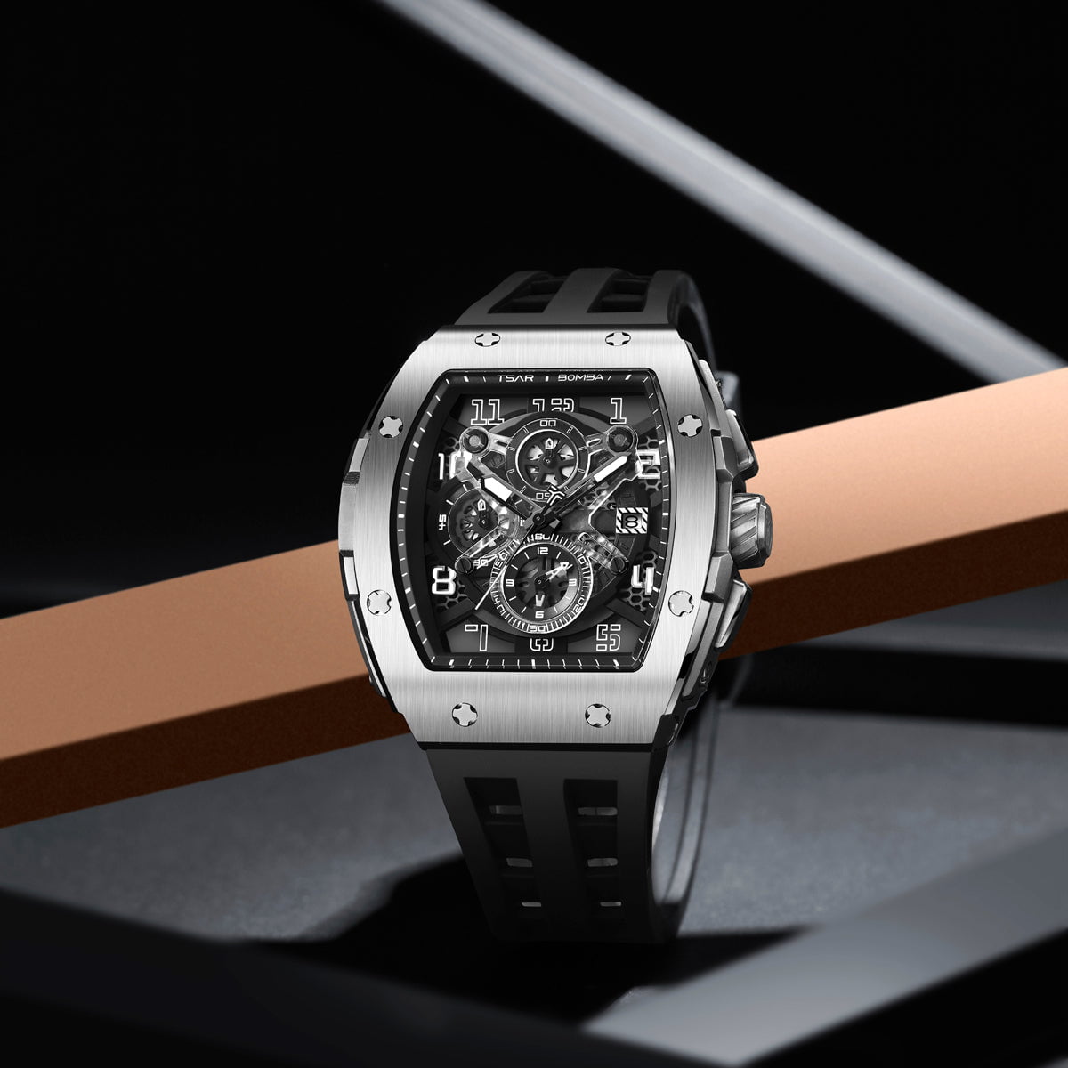 TSAR BOMBA Montre TSAR BOMBA Homme Elemental en Silicone Noir TB8211Q01