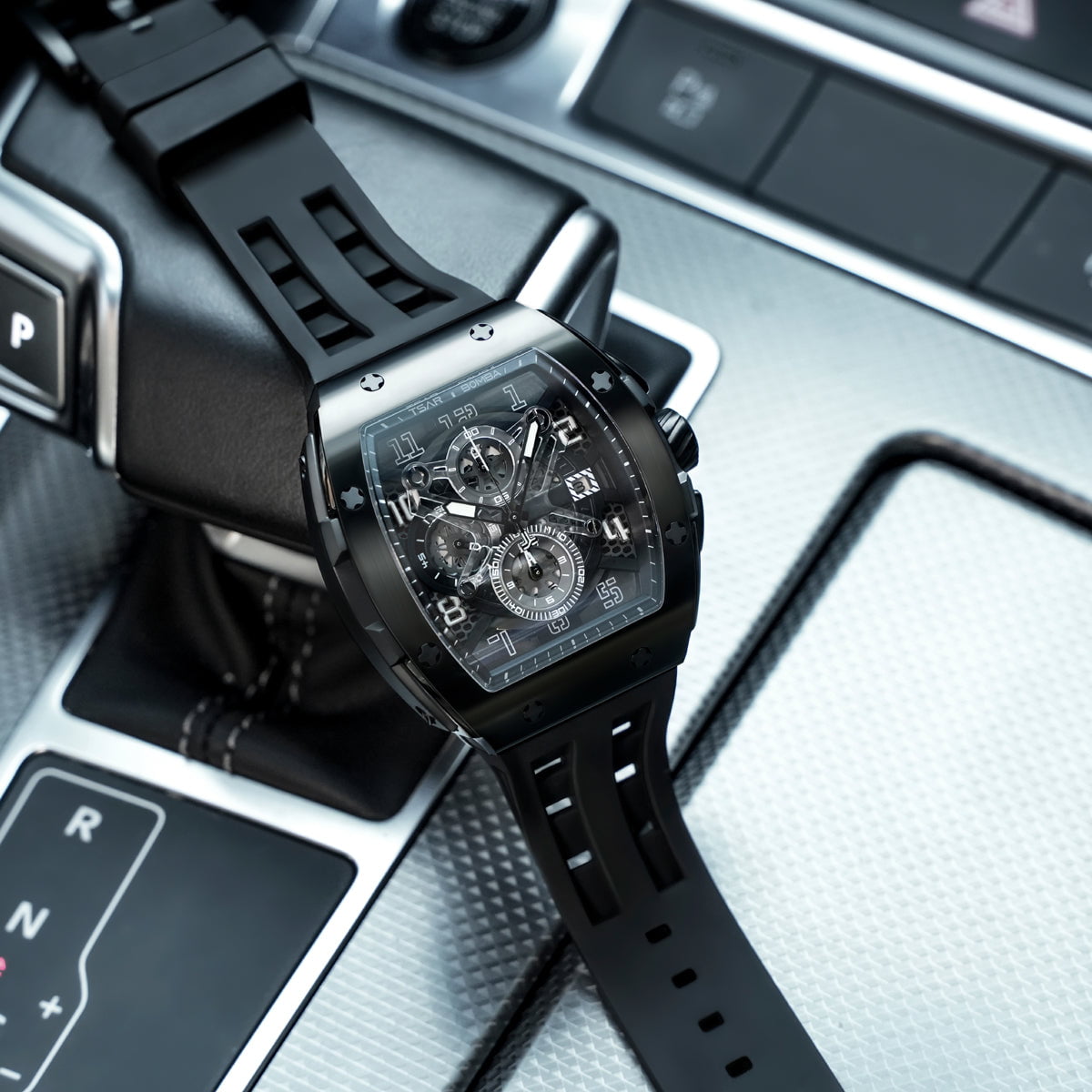 TSAR BOMBA Montre TSAR BOMBA Homme  Elemental en Silicone Noir TB8211Q04