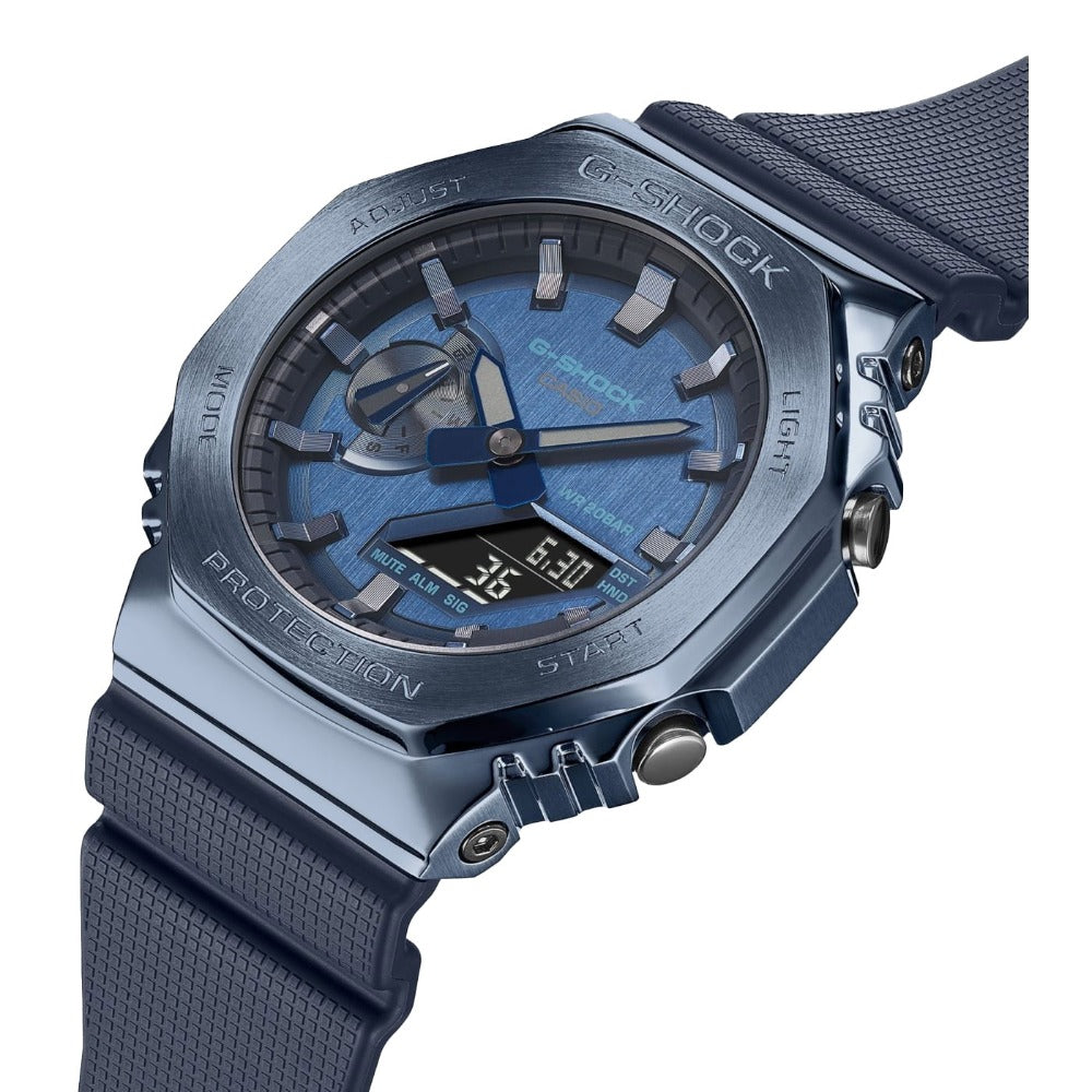 CASIO Montre CASIO G-Shock Homme en Silicone Bleu GM-2100N-2AER