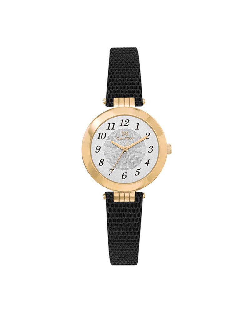 CLYDA Montre CLYDA Femme en Cuir Noir CLA0755PAAN