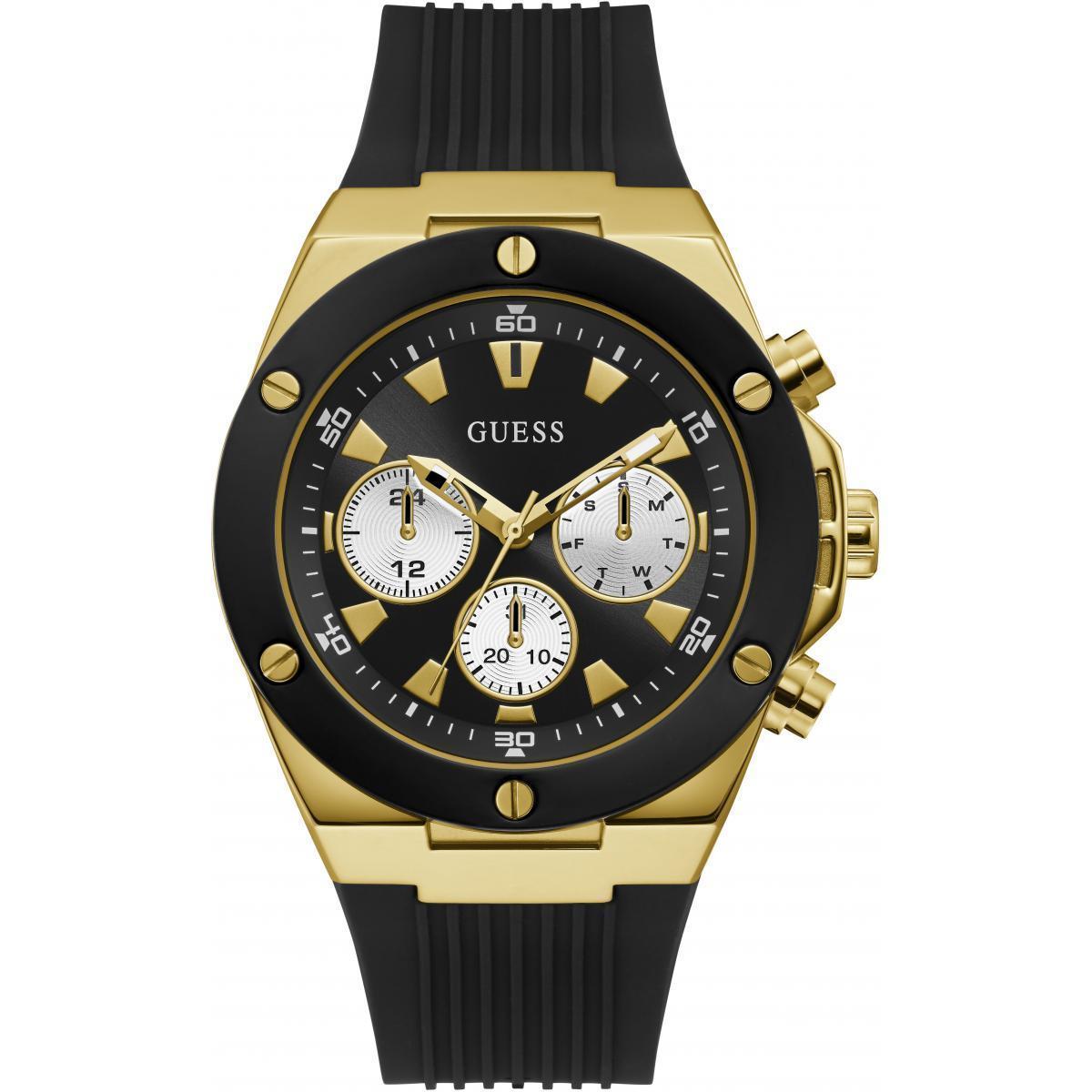 GUESS Montre GUESS Poseidon Homme en Silicone Noir GW0057G1