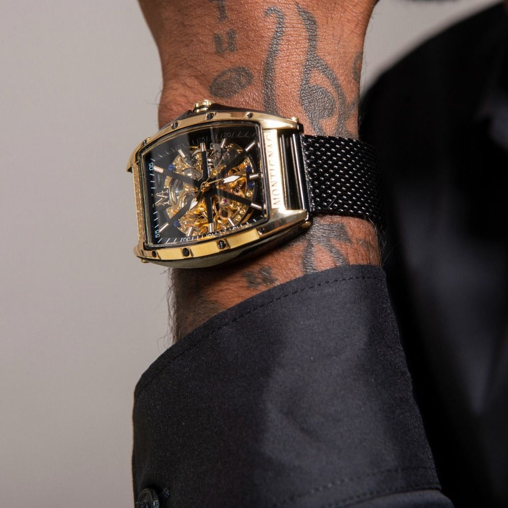 MONTIGNAC Montre MONTIGNAC Automatique Homme Tonneau en Acier MOW413