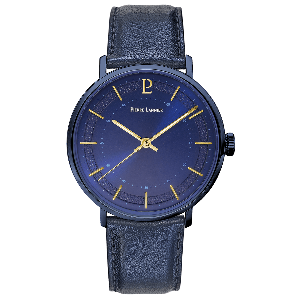 PIERRE LANNIER Montre PIERRE LANNIER Gaius Homme en Cuir Bleu 205J466