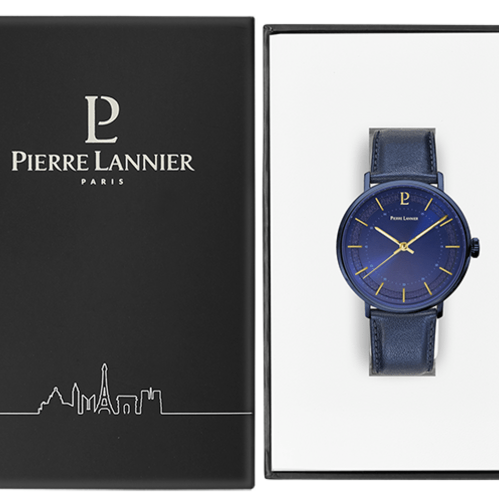 PIERRE LANNIER Montre PIERRE LANNIER Gaius Homme en Cuir Bleu 205J466