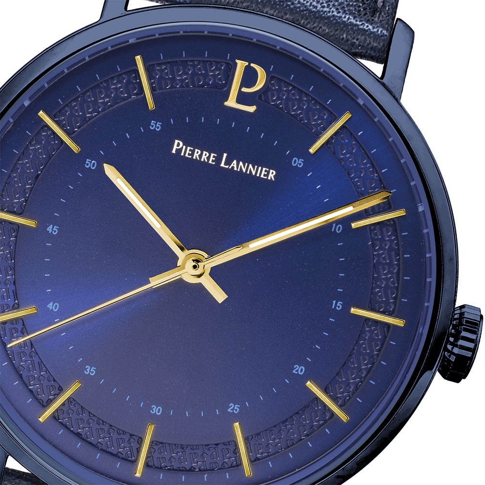 PIERRE LANNIER Montre PIERRE LANNIER Gaius Homme en Cuir Bleu 205J466