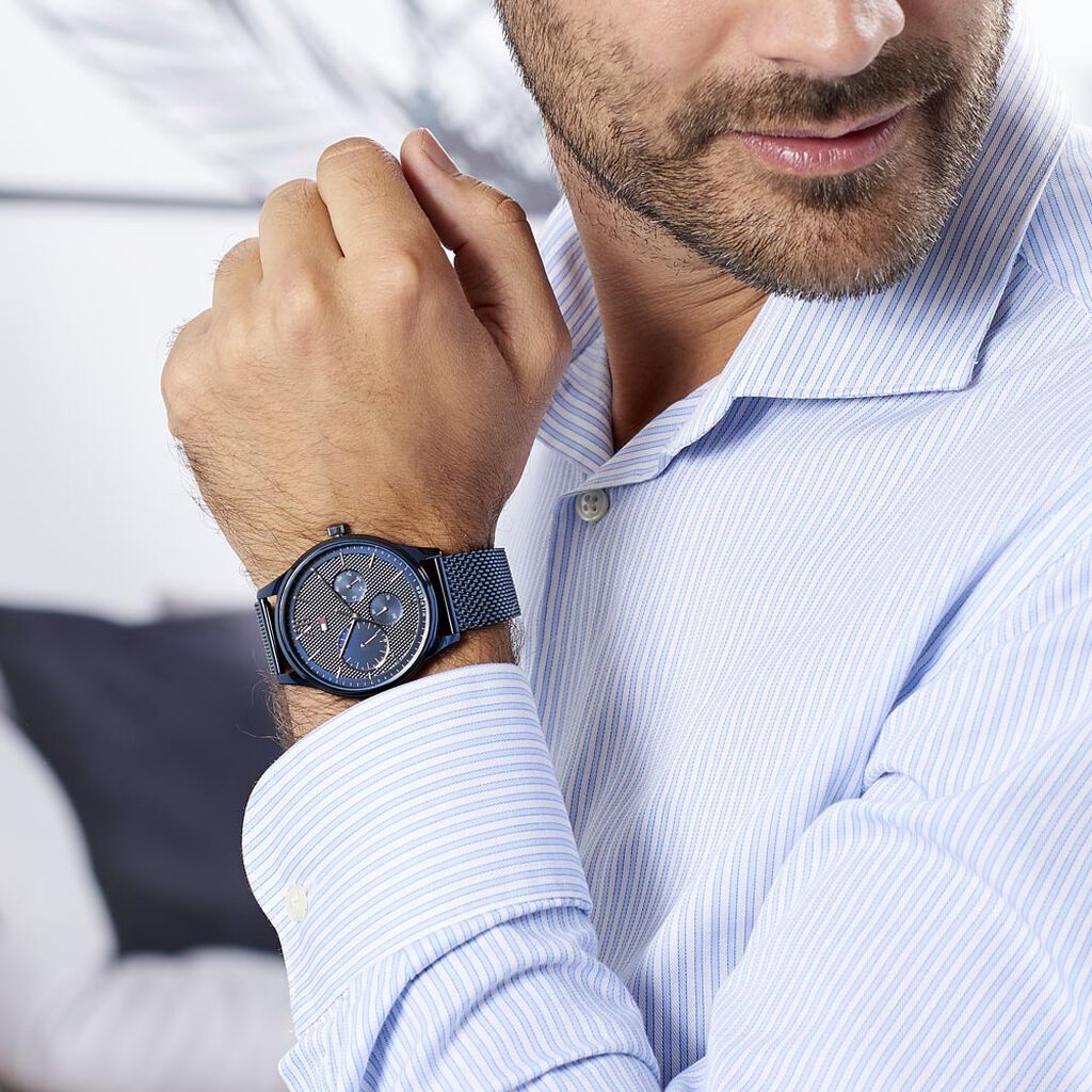 TOMMY HILFIGER Montre TOMMY HILFIGER Damon Homme en Acier Bleu 1791421